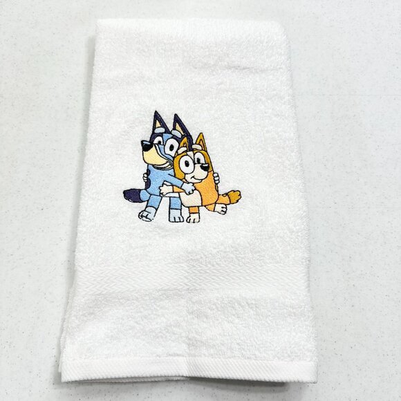 Bluey Towels Embroidered Hand Towel Set Cute Bingo Dog Sisters Bathroom Decor - Picture 4 of 7